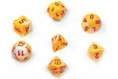 7  Sunburst/red Polyhedral Dice Set - CHX27453